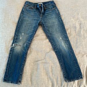 Madewell straight leg crop distressed boy jeans. Size 25.